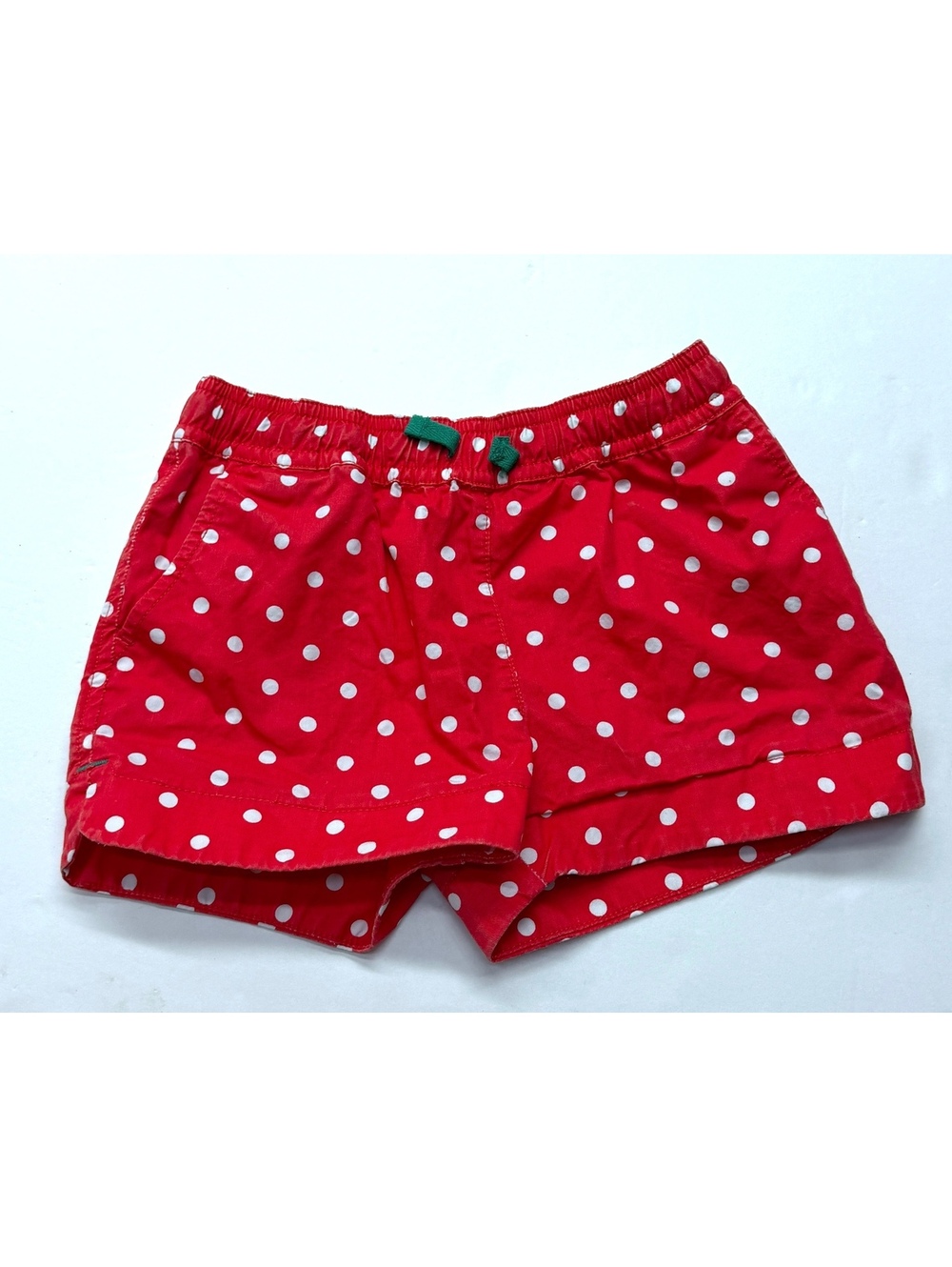 Mini Boden Girls Pink Red Polka Dot Heart Pocket Shorts Size 6 Years 6Y
